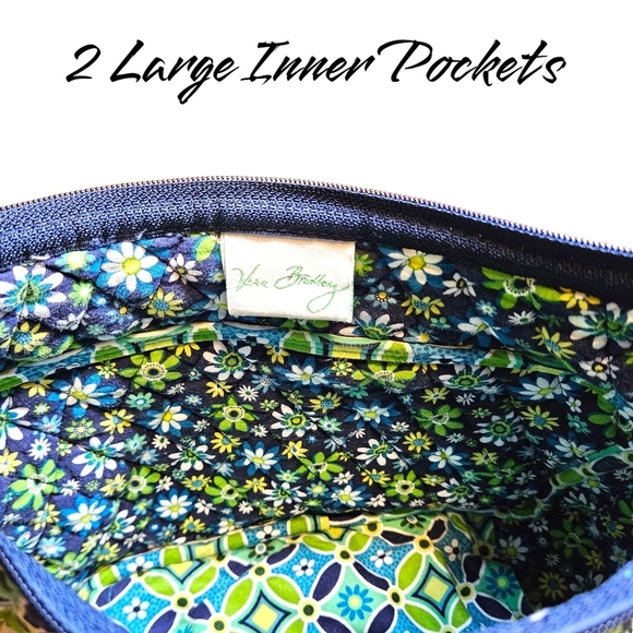 Vera Bradley Daisy Daisy Green Blue Quilted Shoulder Bag Cottagecore Grandma Y2K - Picture 6 of 12